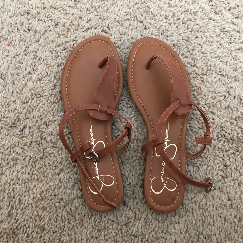 NWOT Jessica Simpson Camel Sandals